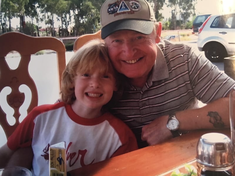 Louis Alexander with his late grandfather Captain Rick Taylor