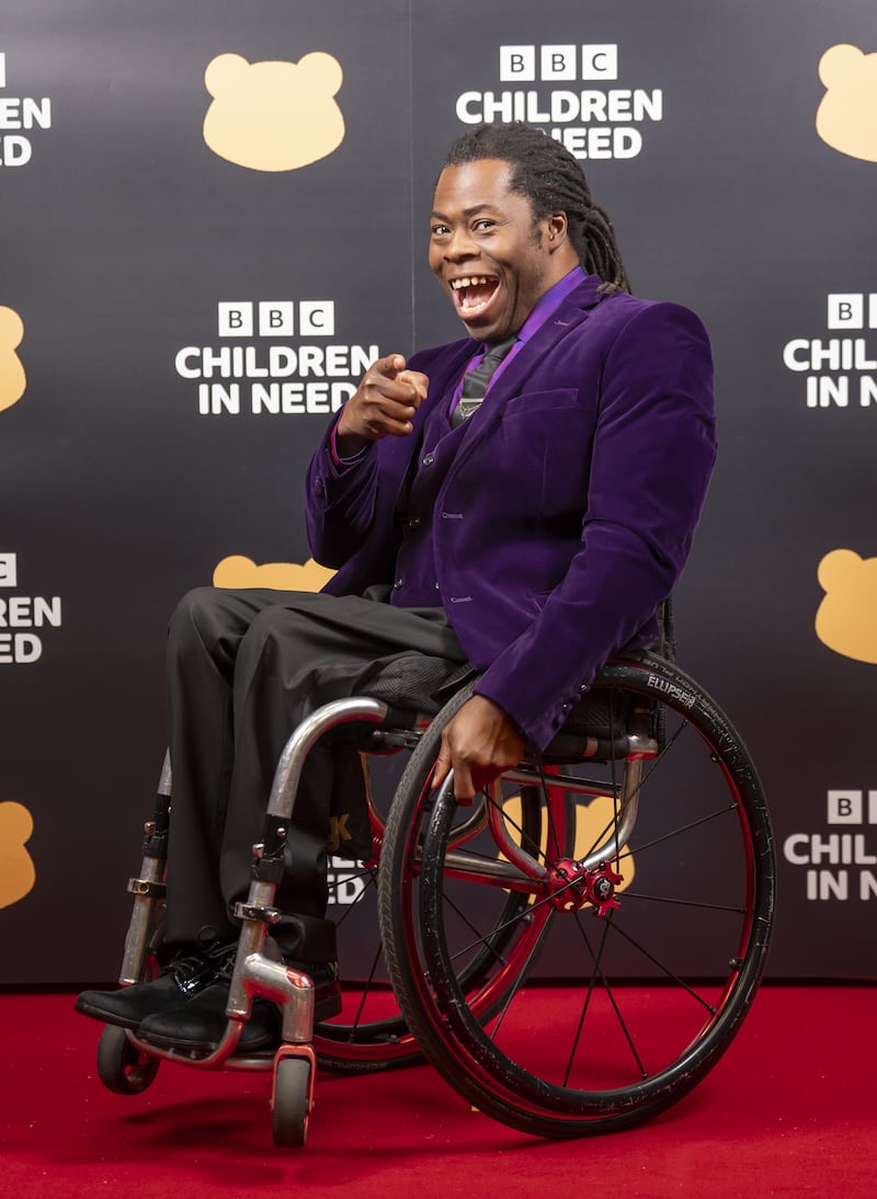 Ade Adepitan at the BBC Children In Need telethon in 2023