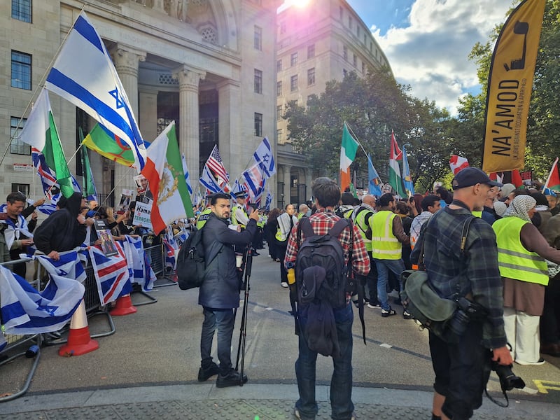 Counter pro-Israeli demonstrations took place in London on Saturday