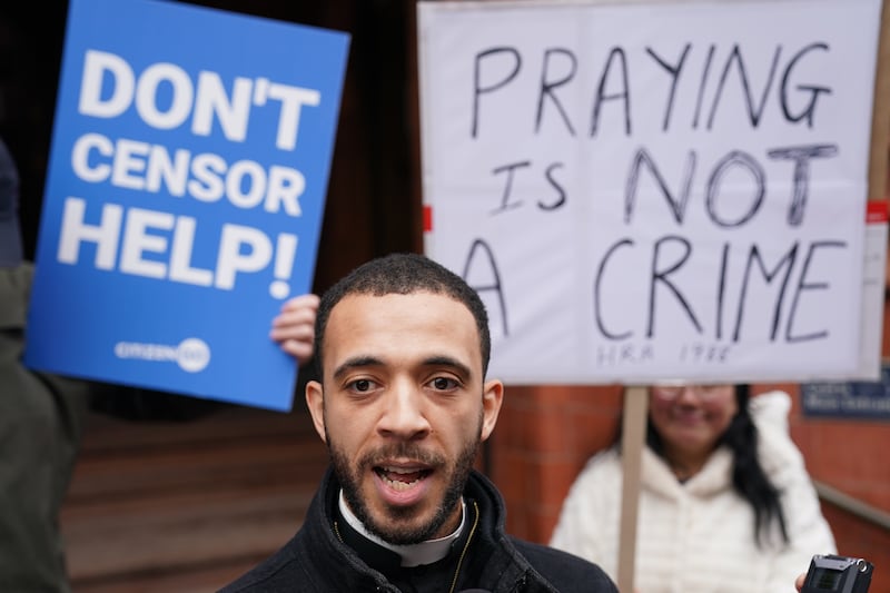 Catholic priest Father Sean Gough is among those who have protested around silent prayer