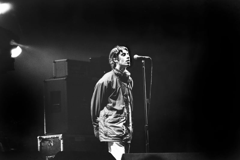 Liam famously wore a heavy weight parka jacket fully zipped throughout his Glastonbury performance in 1995