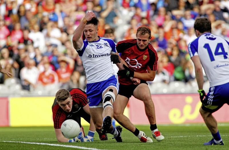 Michael Cunningham played throughout Down&#39;s run to the 2017 Ulster final. He will be an interested observer in New York when the Mournemen renew acquaintances with Monaghan tomorrow. Picture by Seamus Loughran 