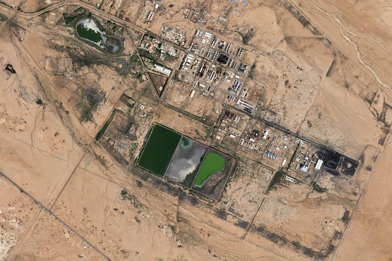 This Planet Labs PBC satellite image shows Sudan’s largest oil refinery north of Khartoum, Sudan (Planet Labs PBC via AP)