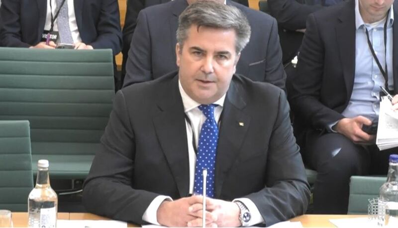 &nbsp;Peter Hebblethwaite, Chief Executive, P&amp;O Ferries, answering questions in front of the Transport Committee and Business, Energy and Industrial Strategy Select Committee in the House of Commmons