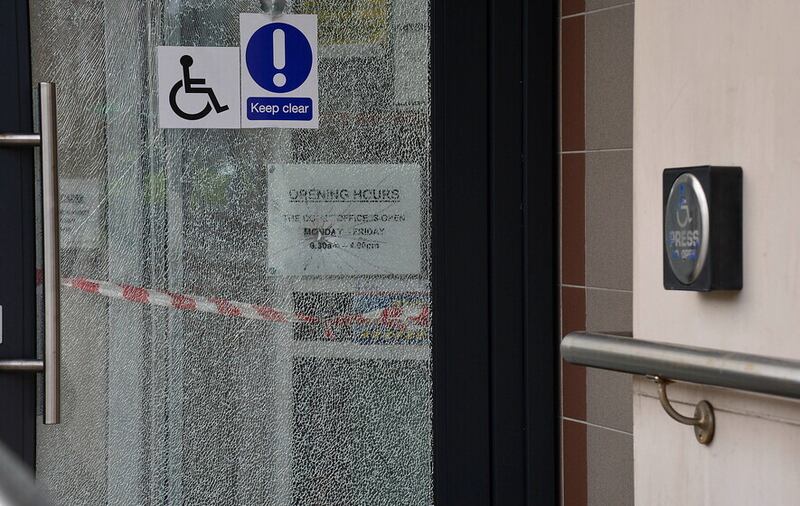 Damage to the courthouse in Newtownards