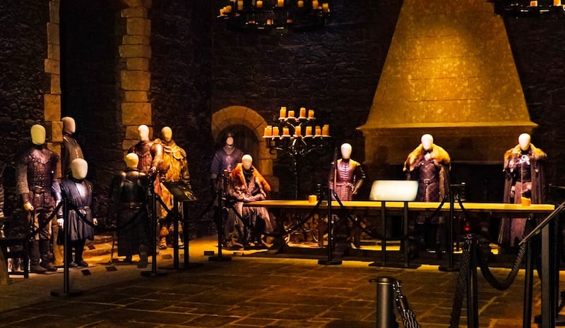 Costumes on display in the Game of Thrones tour.