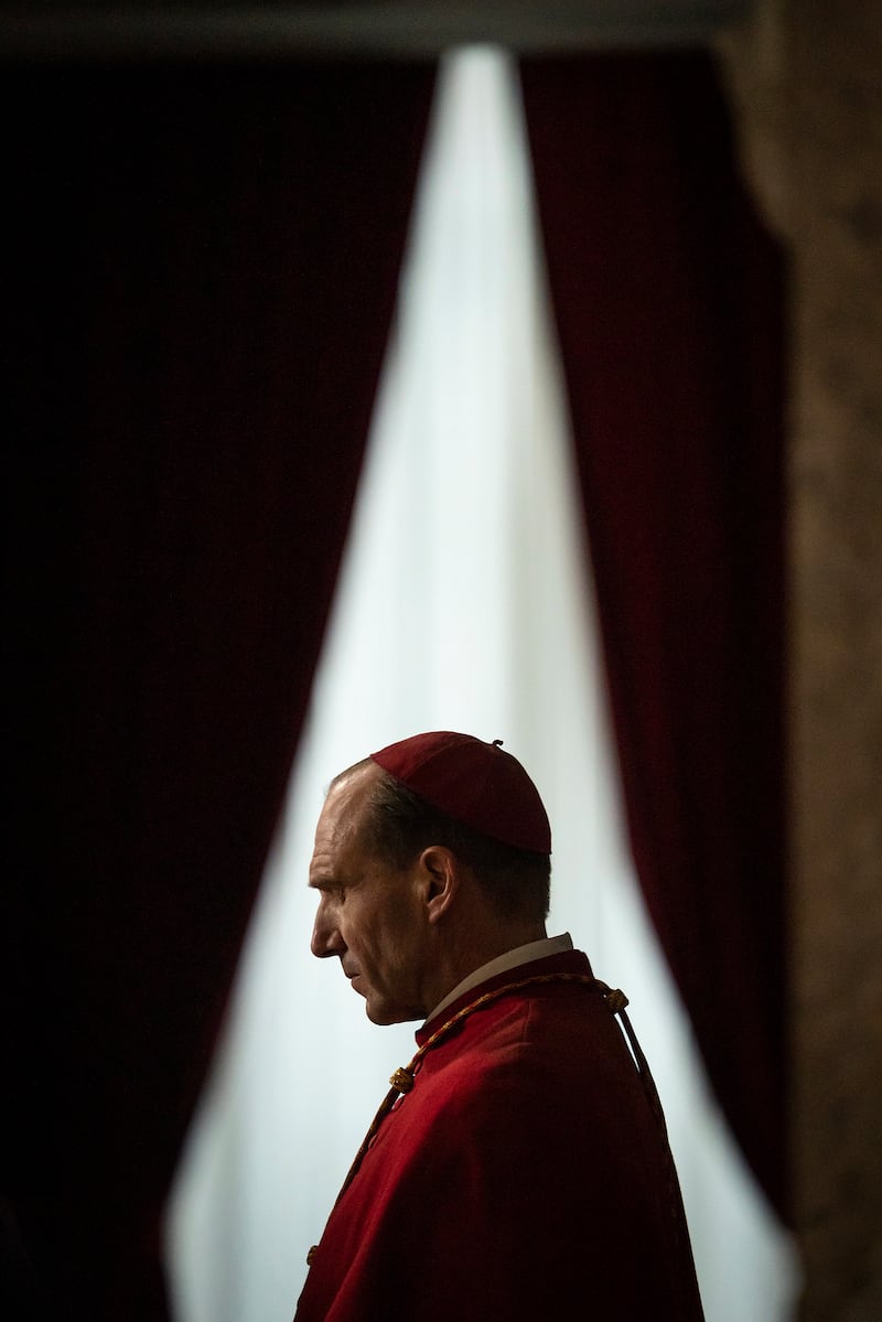 Ralph Fiennes in a scene from Conclave (Philippe Antonello/Focus Features via AP)