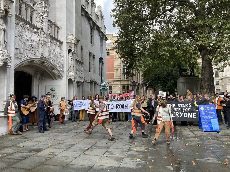 Campaigners outside the Supreme Court in London