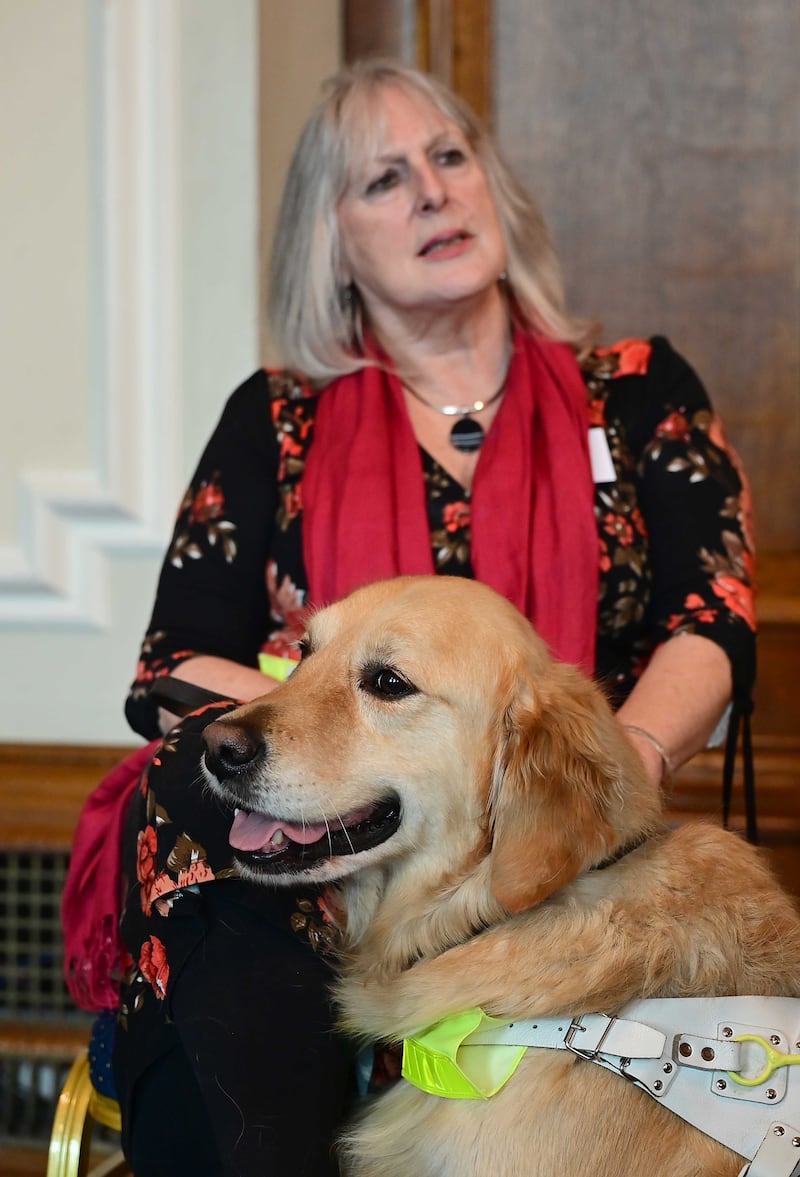 June Best, Chair, IMNI Forum with her dog Clyde. PICTURE: ARTHUR ALLISON/PACEMAKER