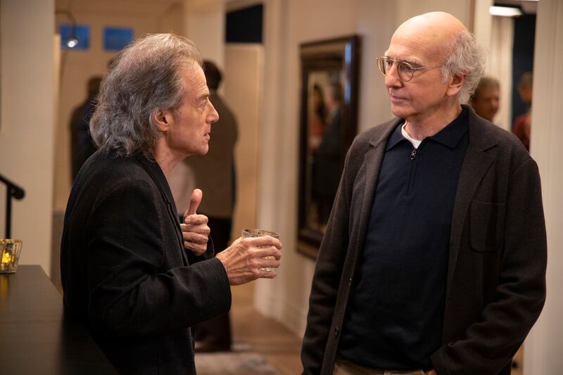 Richard Lewis, left, with Larry David in a scene from Season 10 of Curb Your Enthusiasm