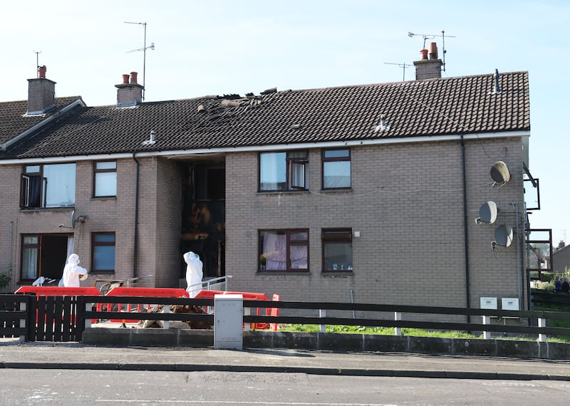 Emergency services at the scene following an explosion last night at Ballykeel 2 estate around 10 and this is the scene today.
Police in Ballymena are appealing for information following a report of an explosion which occurred in the Orkney Drive area on Tuesday, 17th September.

Inspector Hewat said: “Shortly before 10pm last night, it was reported to police that there had been an explosion at a block of flats.

“When officers attended, a scene was established and all occupants in the building were evacuated.

“Our colleagues from NIFRS also attended to extinguish the fire at the property, where a considerable amount of damage had been caused inside one flat.

“No injuries were reported and the scene remains in place for further review.

“Enquiries are continuing to establish the circumstances surrounding the incident to determine what happened and police would appeal to anyone with any information to contact police on 101, quoting reference number 1876 17/24.
PICTURE COLM LENAGHAN