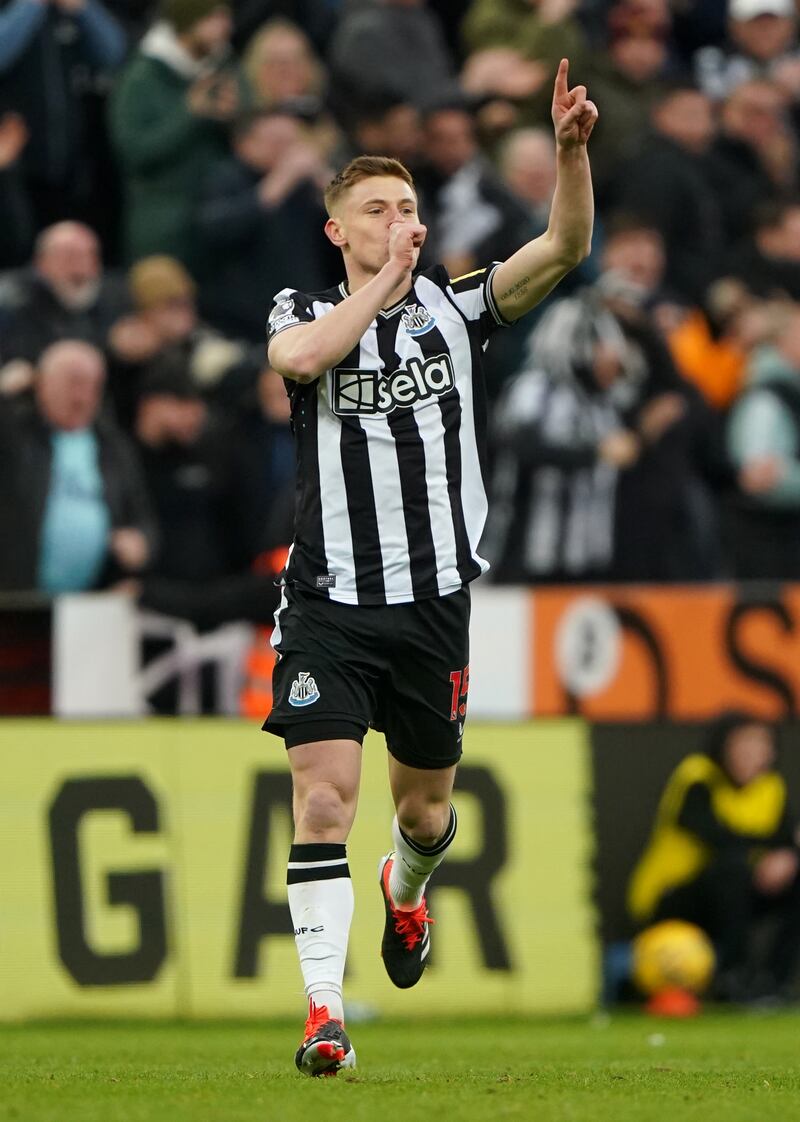 Newcastle’s Harvey Barnes in bang in tune after scoring his side’s equaliser to rescue a point