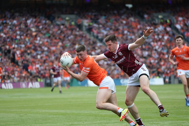 Armagh’s Oisin Conaty  during Sunday’s All-Ireland SFC Final at Croke Park in Dublin. 
PICTURE COLM LENAGHAN