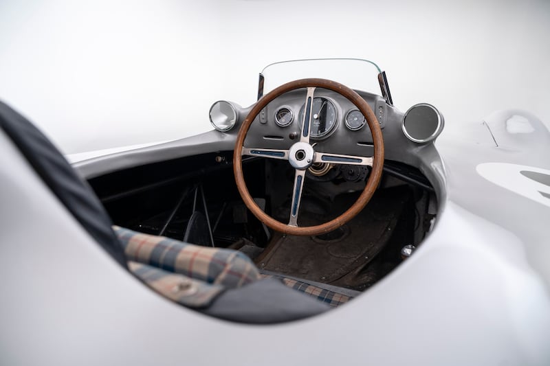 The car was driven by Sir Stirling Moss and Juan Manuel Fangio. (RM Sotheby)