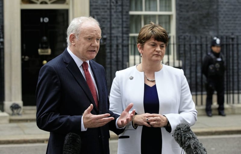 Martin McGuinness and Arlene Foster. Picture by Jonathan Brady/PA Wire 