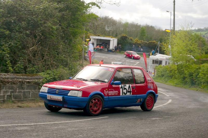 Davy Evans from Kirkcubbin in his Peugeot 205 GTI at the 2017 Craigantlet Hill Climb. Picture by Steve Kandi Images.