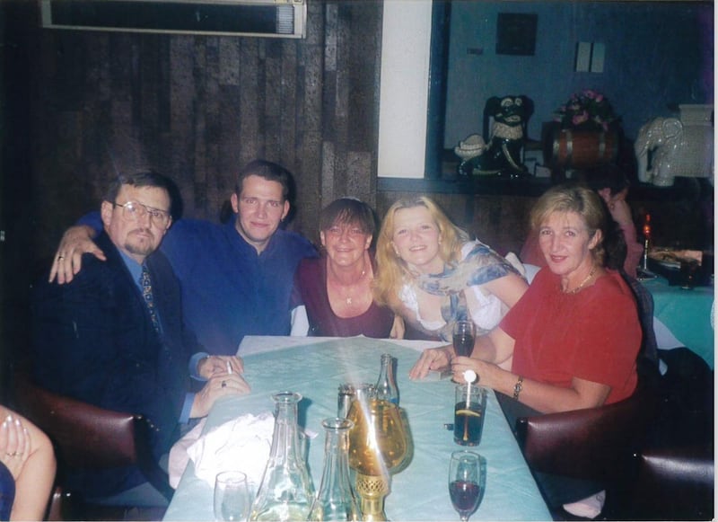Emma Caldwell, centre right, pictured with her family
