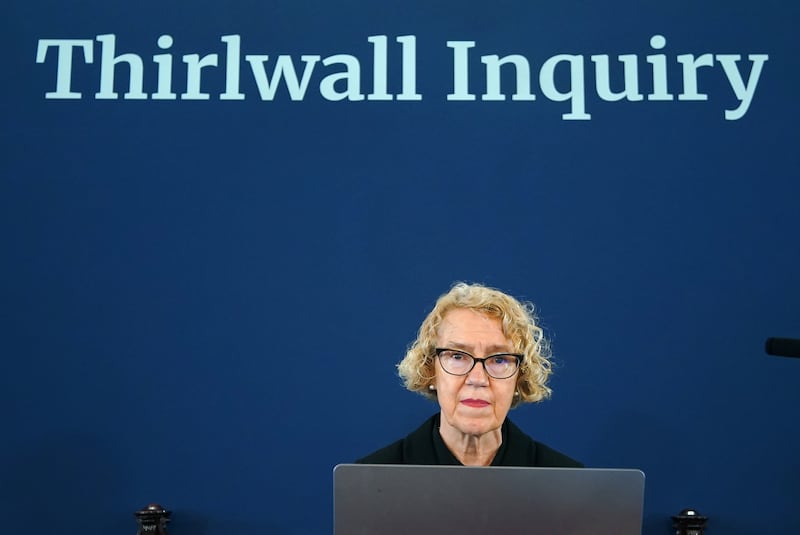 Chair of the inquiry Lady Justice Thirlwall at Liverpool Town Hall