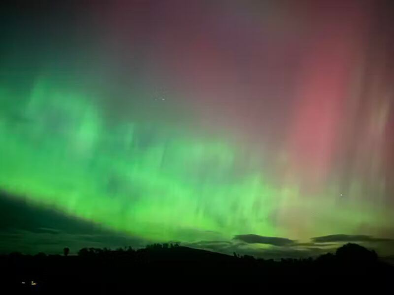 Aurora australis visible from Oatlands, Tasmania on May 11 2024. AAP Image/Ethan James