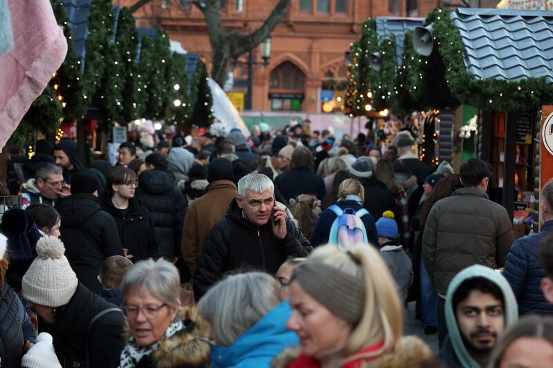 Belfast Christmas Market reopens after closing on Saturday because of Storm Darragh. PICTURE: MAL MCCANN