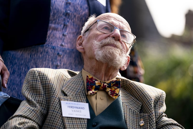 Veteran Ferdynand Vanke (pictured) attended the annual Bletchley Park reunion near Milton Keynes on Sunday