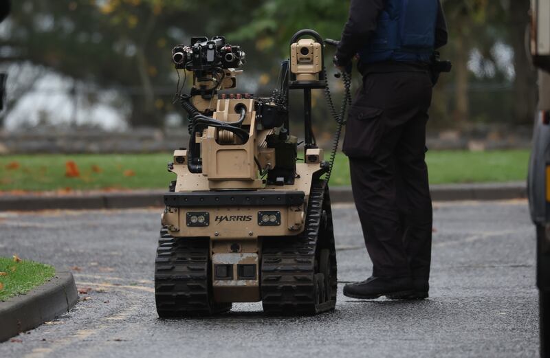 Police are at the scene of a security alert in Newtownabbey.It follows the discovery of a suspicious object in the Hazelbank Park area.
PICTURE COLM LENAGHAN