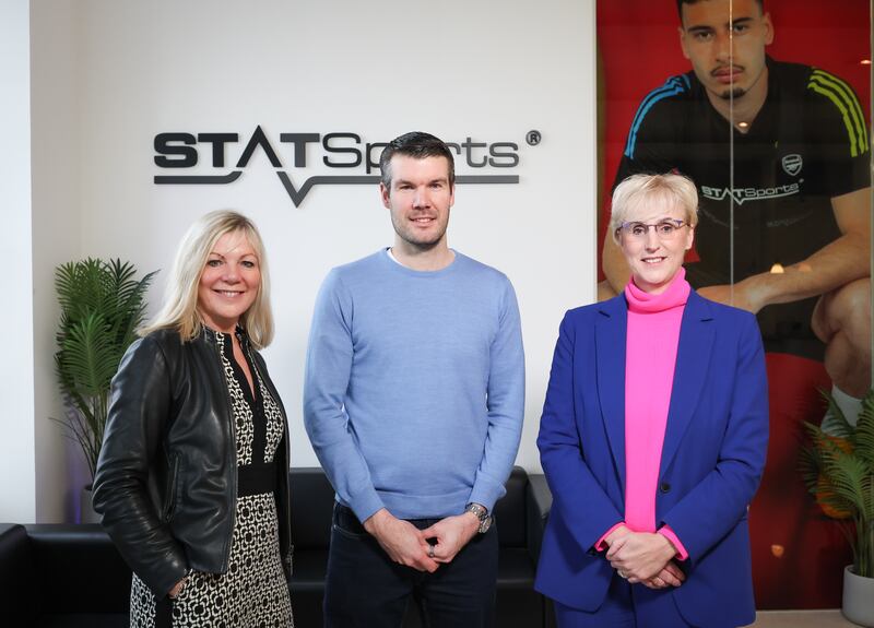 Suzanne Wylie (NI Chamber), David Tweed (STAT Sports) and Julie Skelly (Danske Bank), announcing the latest GROW with Danske Bank event, which takes place on Wednesday.