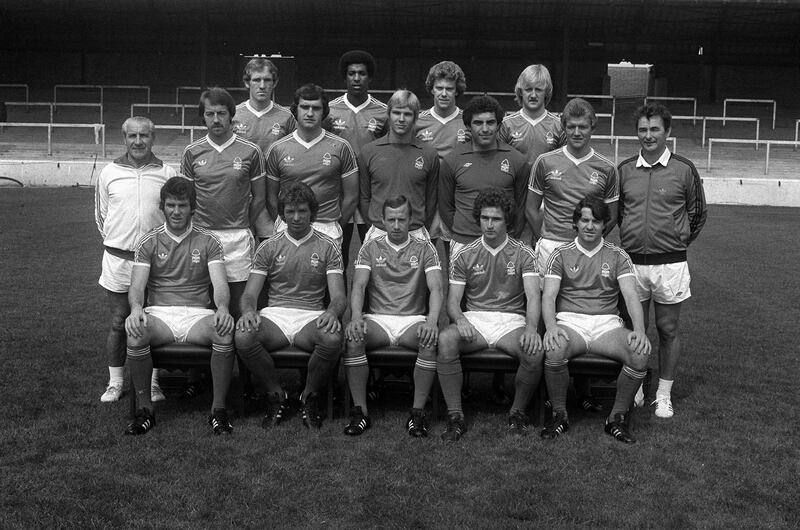 Viv Anderson (back row, 2nd left) went on to become a key member of Forest’s side under Brian Clough (far right)