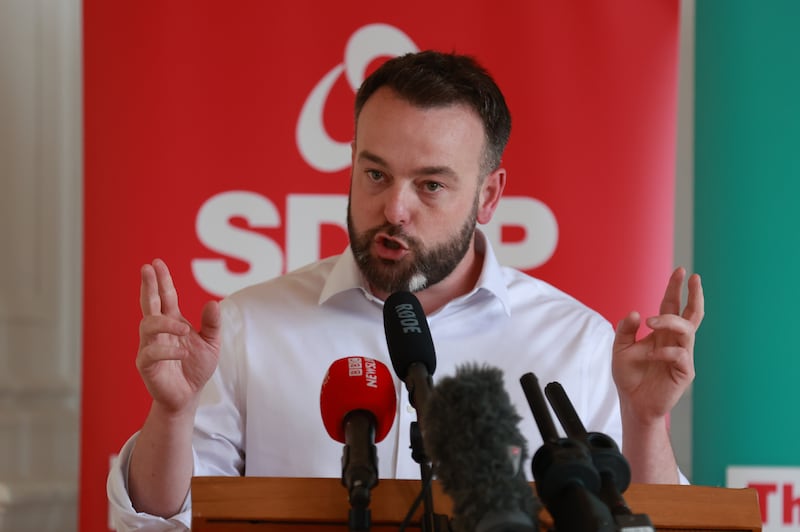 SDLP Leader Colum Eastwood during his party’s manifesto launch