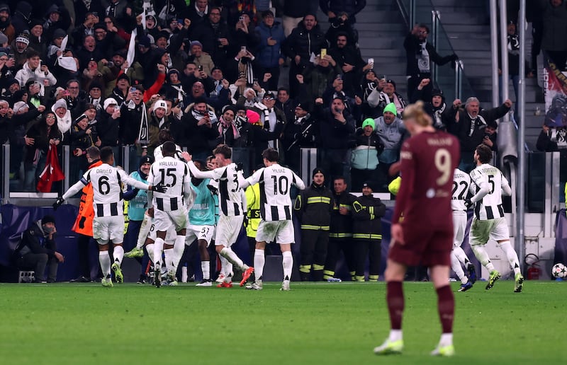 Weston McKennie celebrates scoring Juventus’ second