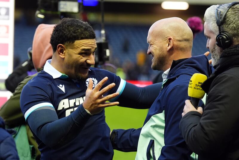 Sione Tuipulotu, left, and Gregor Townsend will not be smiling if the captain misses the Six Nations