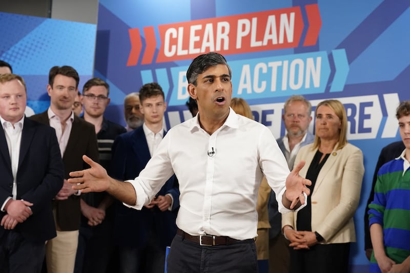 Rishi Sunak said Conservatives ‘can’t let Britain sleepwalk’ into a Labour government