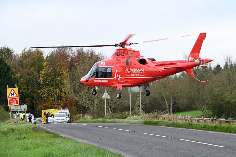 PACEMAKER BELFAST  15/11/2024
Air ambulance called out to an accident on the Slatt Road outside Ballymena. There are no further details at the minute.