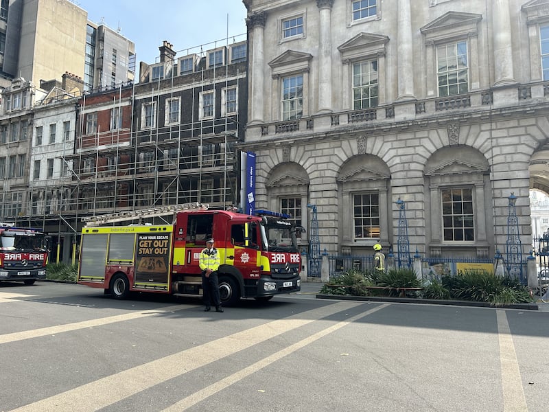 Firefighters outside Somerset House in central London