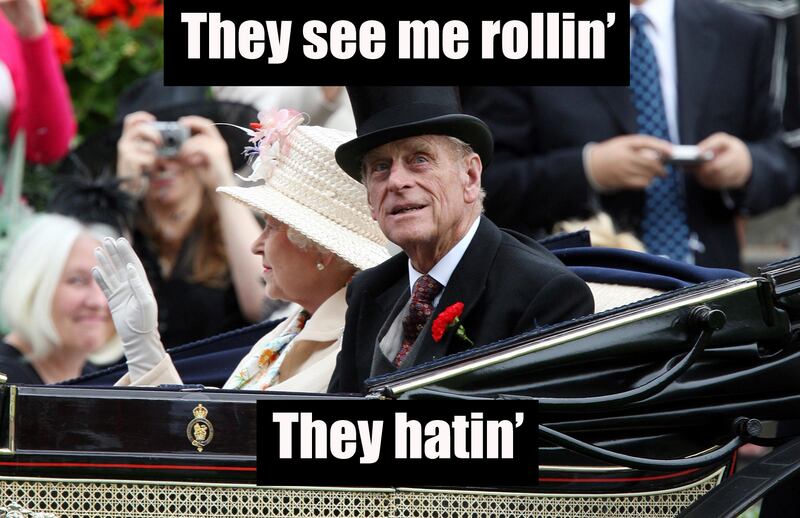 The Duke of Edinburgh in a carriage