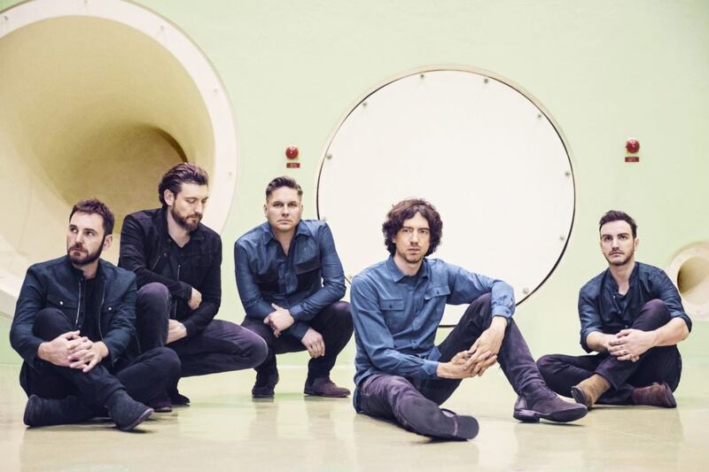 Snow Patrol (l-r): Johnny McDaid, Nathan Connolly, Jonny Quinn, Gary Lightbody, Paul Wilson 