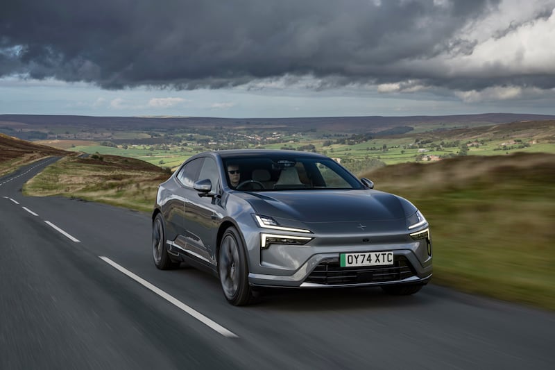 The Polestar 4 is the first car to go on sale without a rear window. (Polestar)