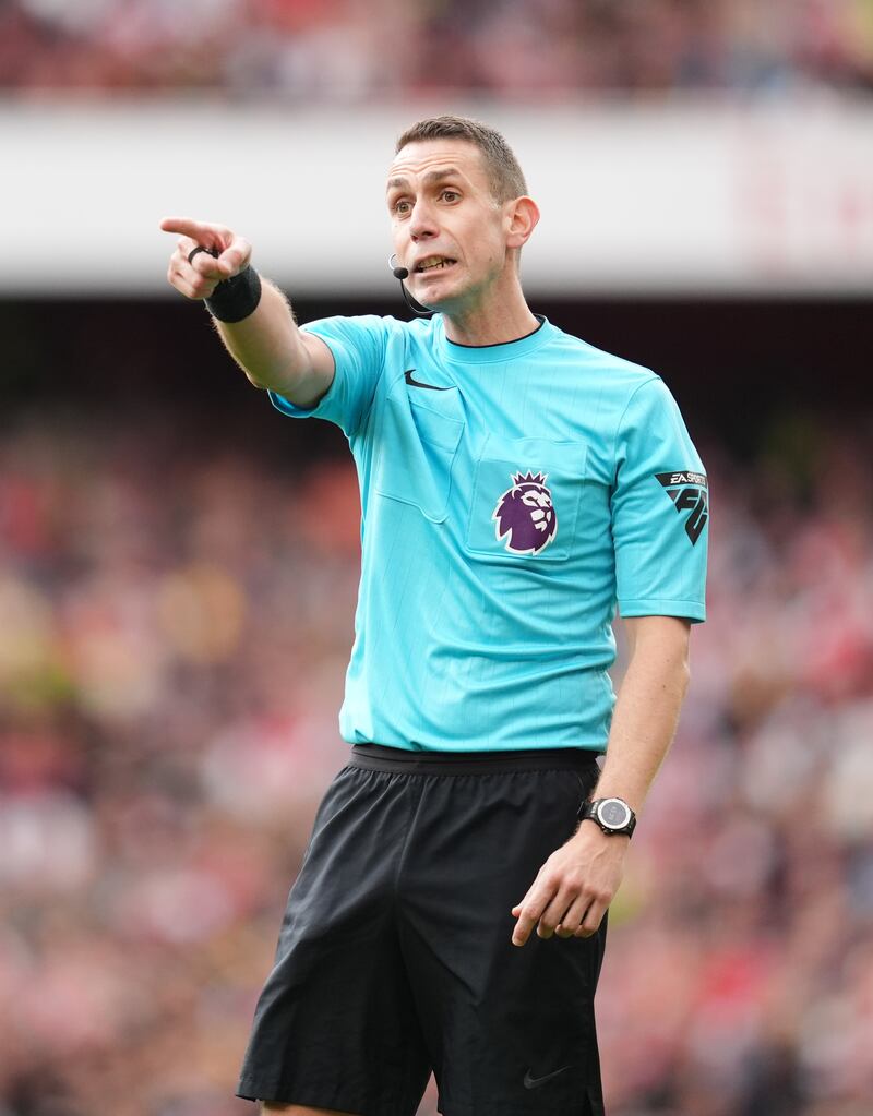 David Coote during a Premier League match