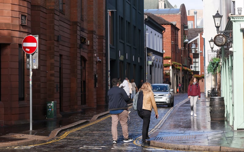 Hill Street in Belfast City Centre.
PICTURE COLM LENAGHAN