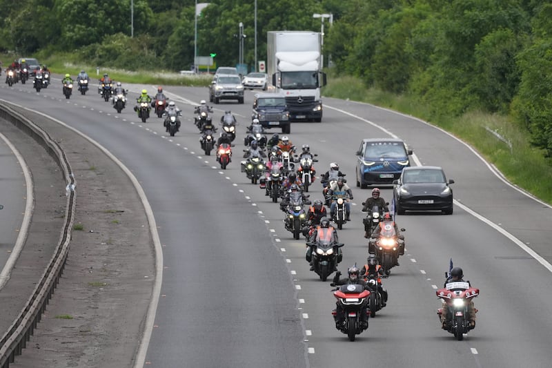 Thousands of motorcyclists took part in the memorial ride to celebrate the life of Hairy Biker Dave Myers