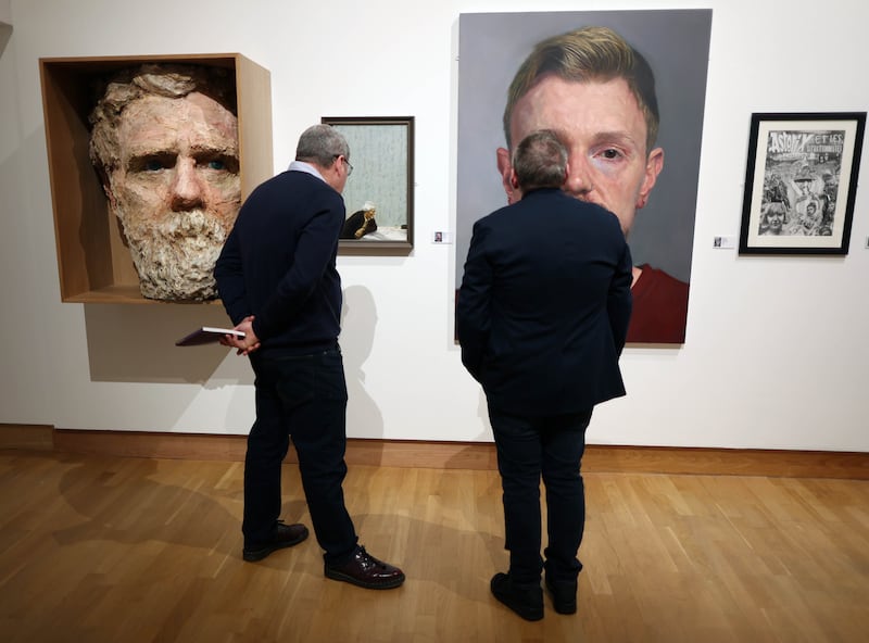 Artwork on display  at an exhibition at The Ulster Museum in Belfast.
PICTURE COLM LENAGHAN