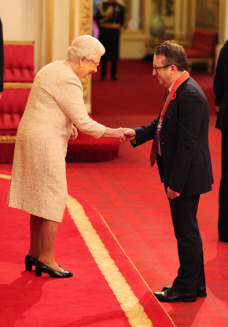 Mark-Anthony Turnage when he became a CBE with the late Queen