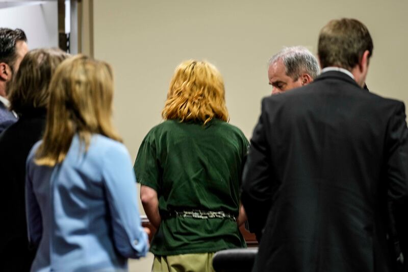 Colt Gray is escorted out of Barrow County Court following his initial appearance (Brynn Anderson/AP)