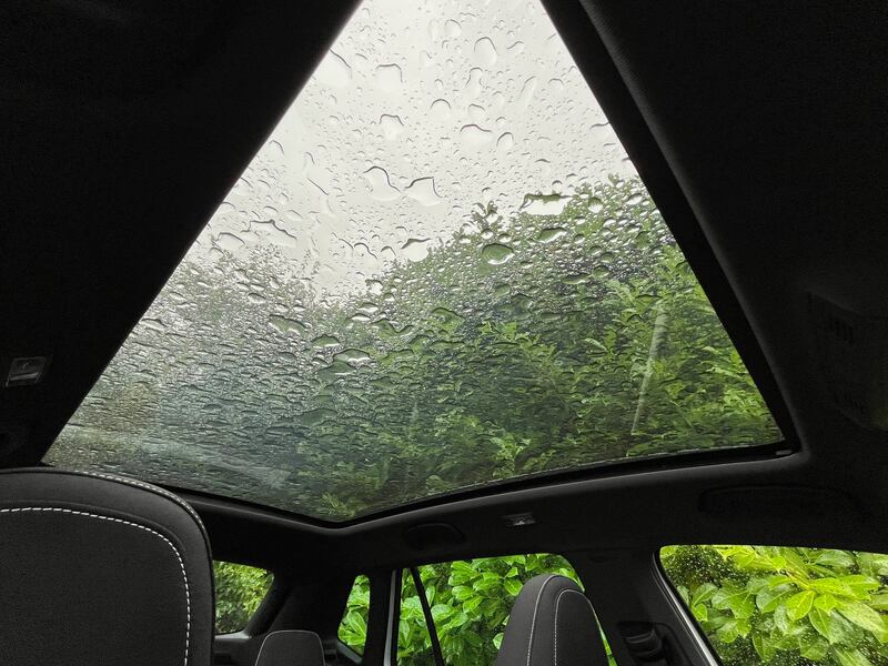 The full-length glass roof lets a lot of light in the cabin.