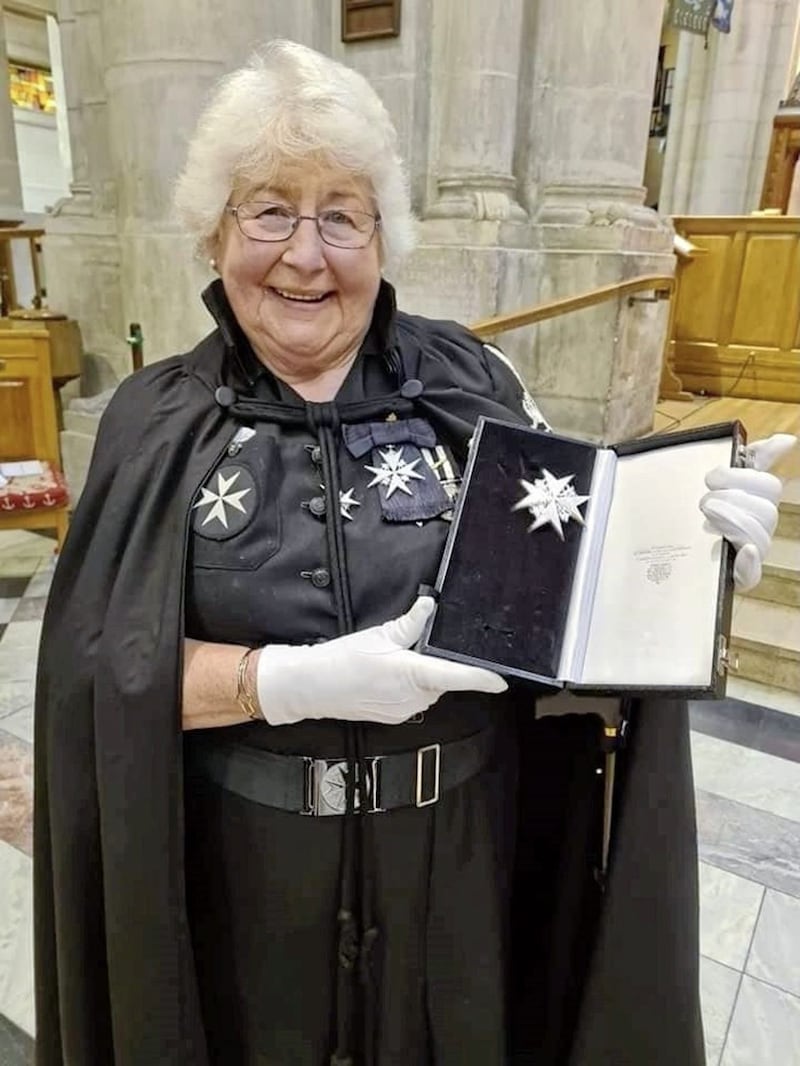 Joy Jackson who, after a lifetime of service to the St John Ambulance Brigade, has been invested as a Dame of The Order. 