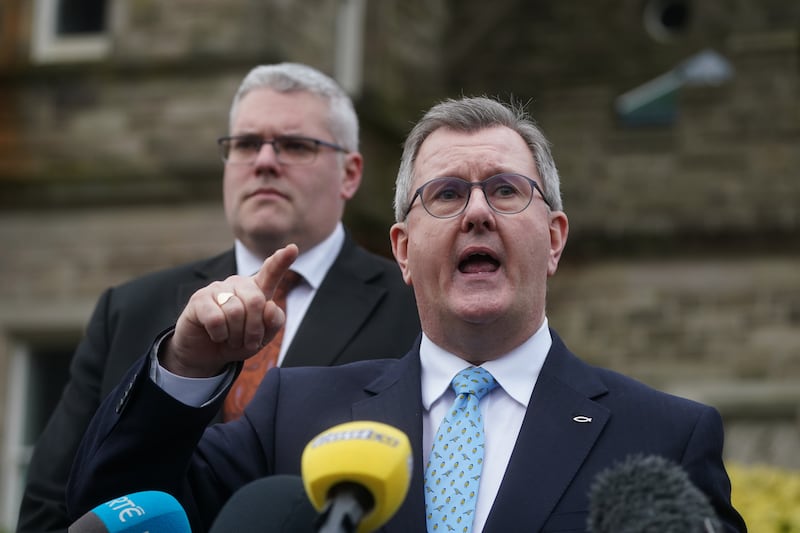 DUP leader Sir Jeffrey Donaldson collapsed the powersharing executive two years ago in protest at post-Brexit trading arrangements