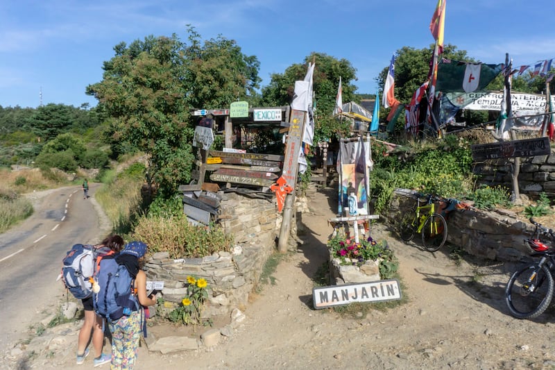 Female pilgrims on the Camino in Spain