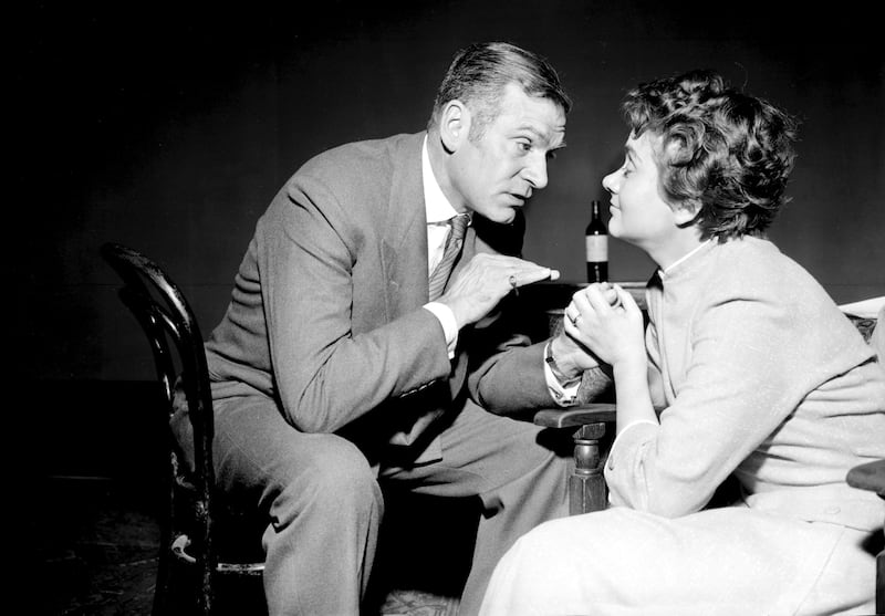 Dame Joan on stage with Laurence Olivier in The Entertainer in 1957