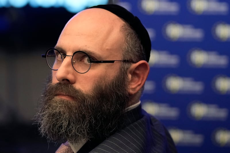 The chairman of the European Jewish Association Rabbi Menachem Margolin attends a dinner during a two-day summit meeting of Jewish leaders in Europe (Petros Karadjias/AP)