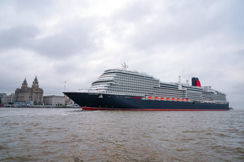 Cunard’s Queen Anne sailing into the Mersey